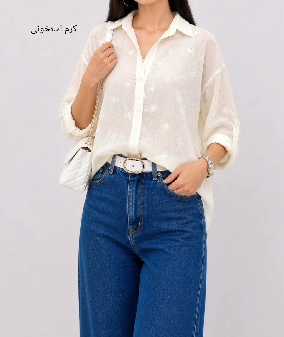 تونیک گل برجسته نگین دار ویولا